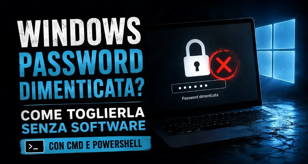 Windows password dimenticata come toglierla