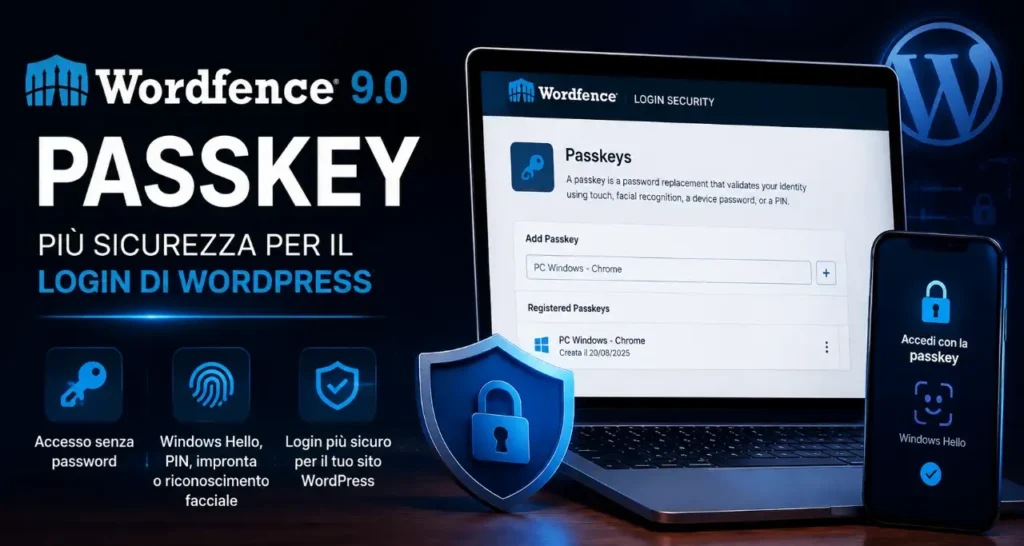 Wordfence 9.0 introduce le Passkey per proteggere il login di WordPress