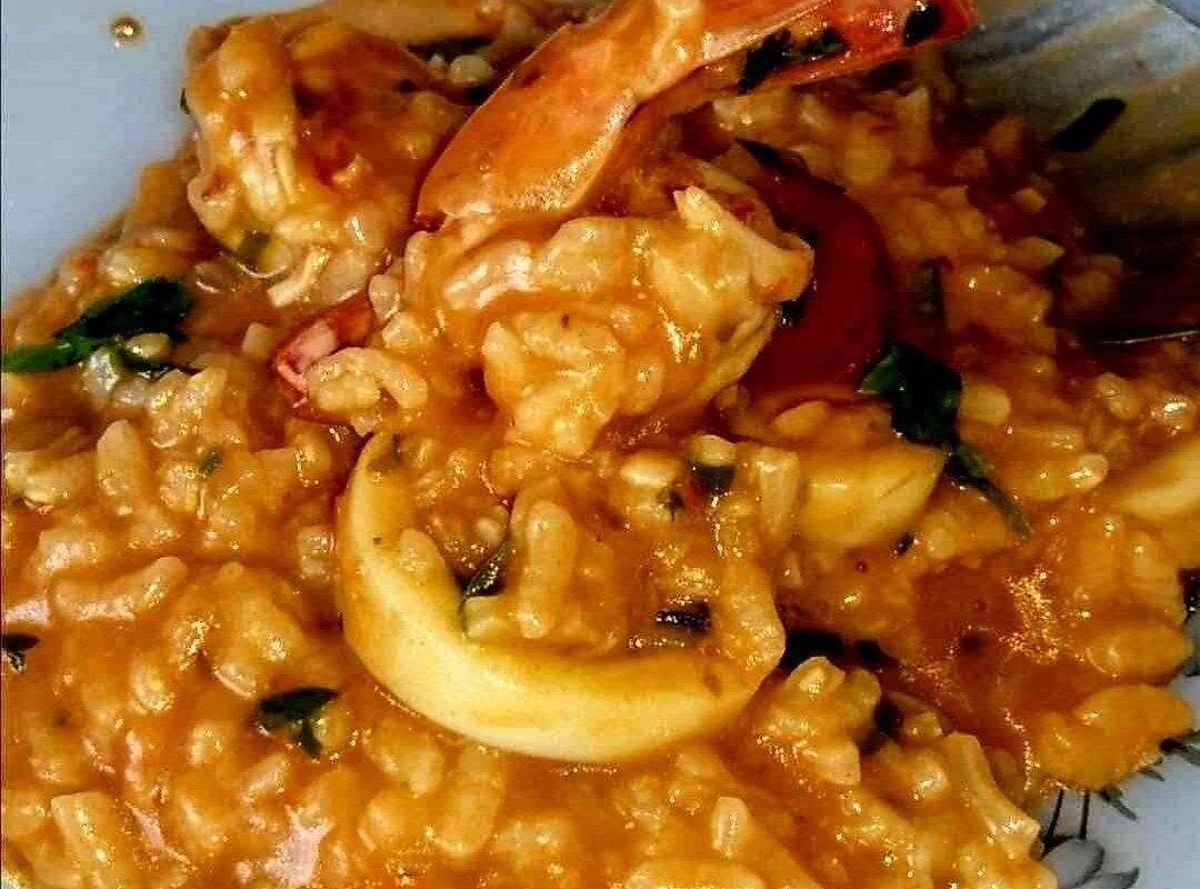 Risotto scampi calamari