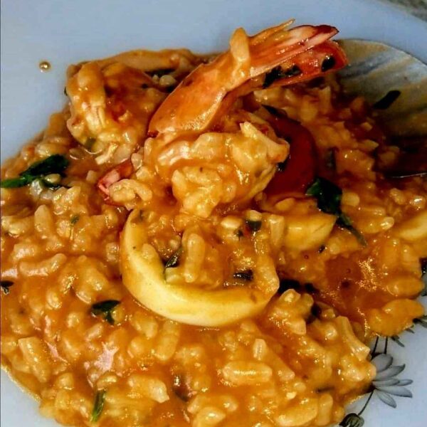 Risotto scampi calamari