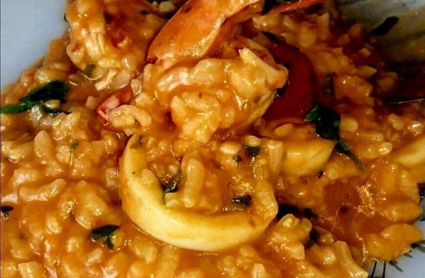 Risotto scampi calamari