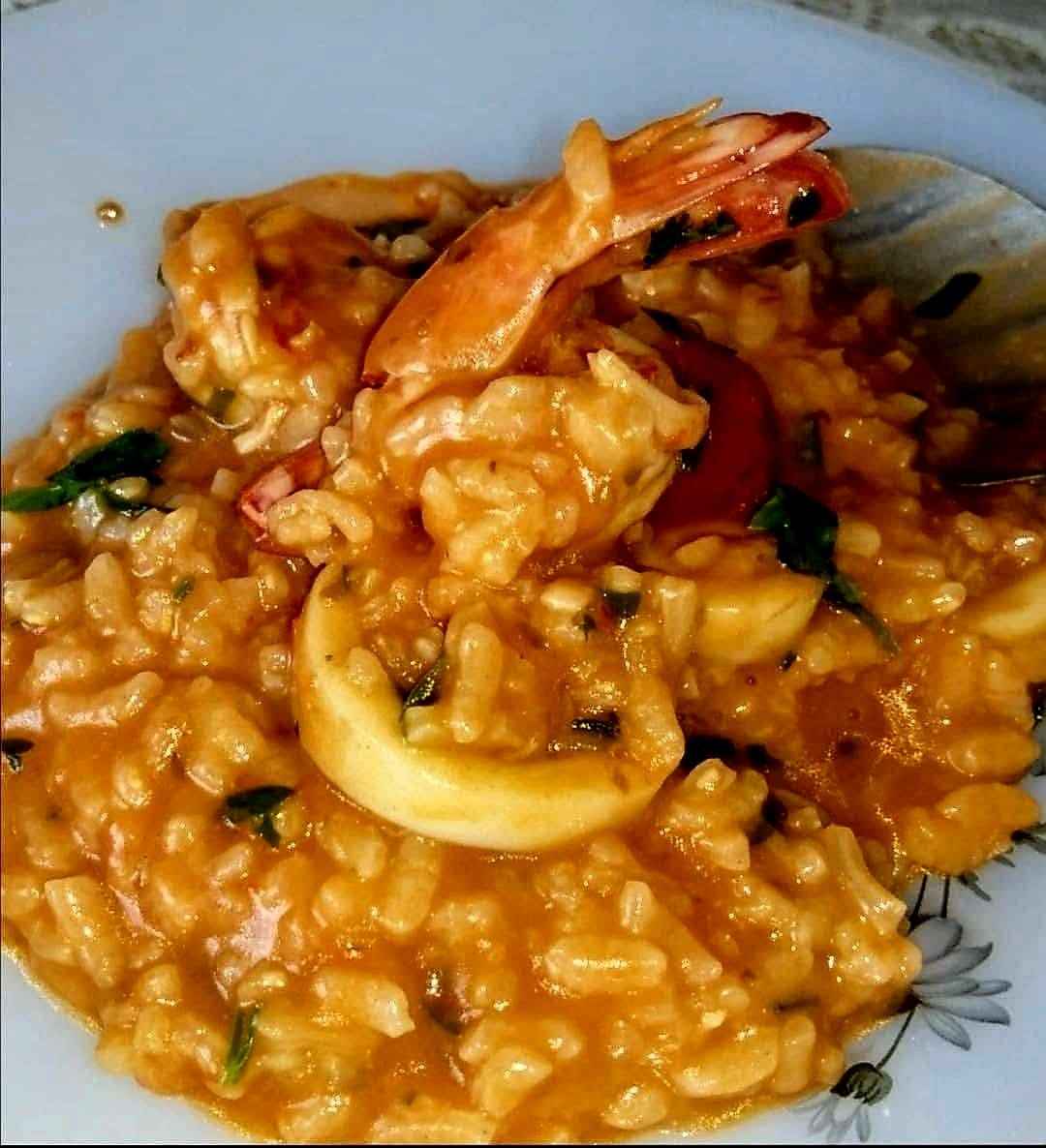 Risotto scampi calamari