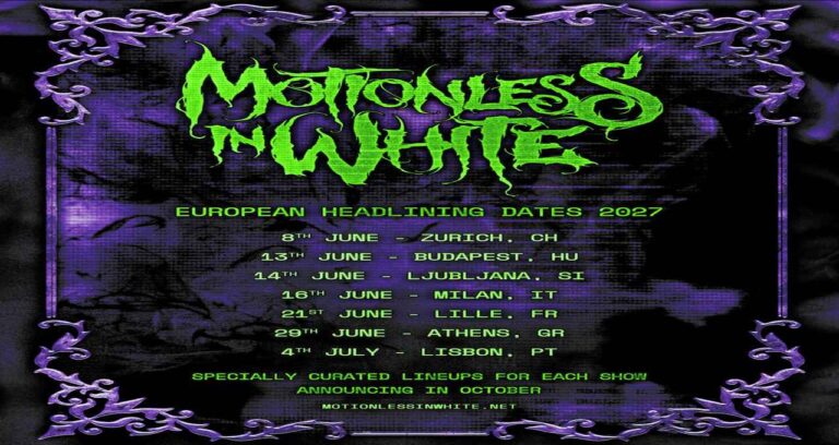 Motionless In White, Milano al centro del tour europeo: il 16 giugno 2027 al Carroponte