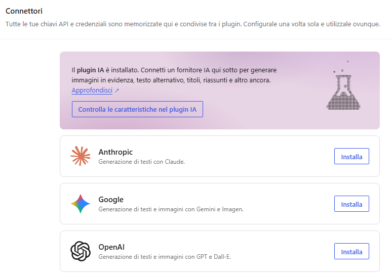 Connettori WordPress 7 installazione