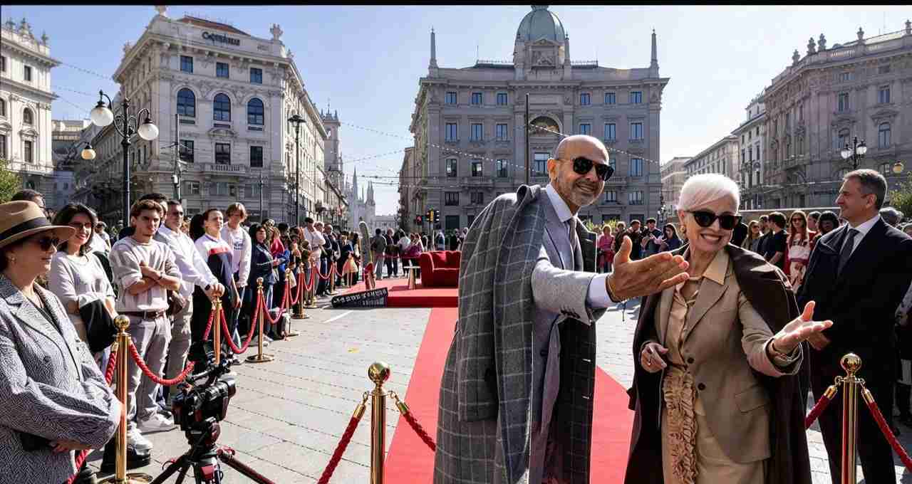 Enzo Miccio e Carla Gozzi sorridono e accolgono il pubblico sul red carpet per la ma come ti vesti celebration a Milano