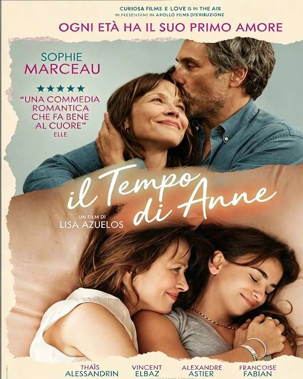 Locandina del film Il tempo di Anne con Sophie Marceau abbracciata a un uomo e, in basso, insieme a una ragazza